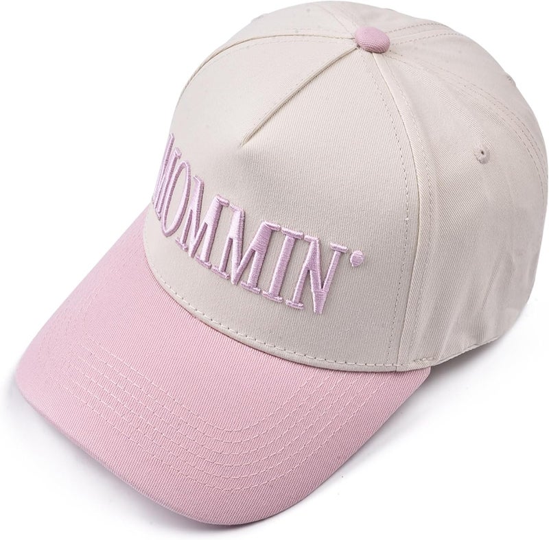 Abdkw Mommin Trucker Hat | Vintage Two-Tone Women's Baseball Cap,with Mommin Embroidery Ponytail Fit,Outdoor and Daily Use - Image 2